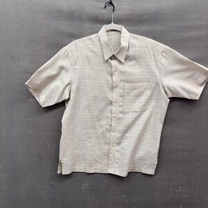 S Basavary Shirt Mens Large Plaid Short Sleeve Button Up Pocket Lightweight